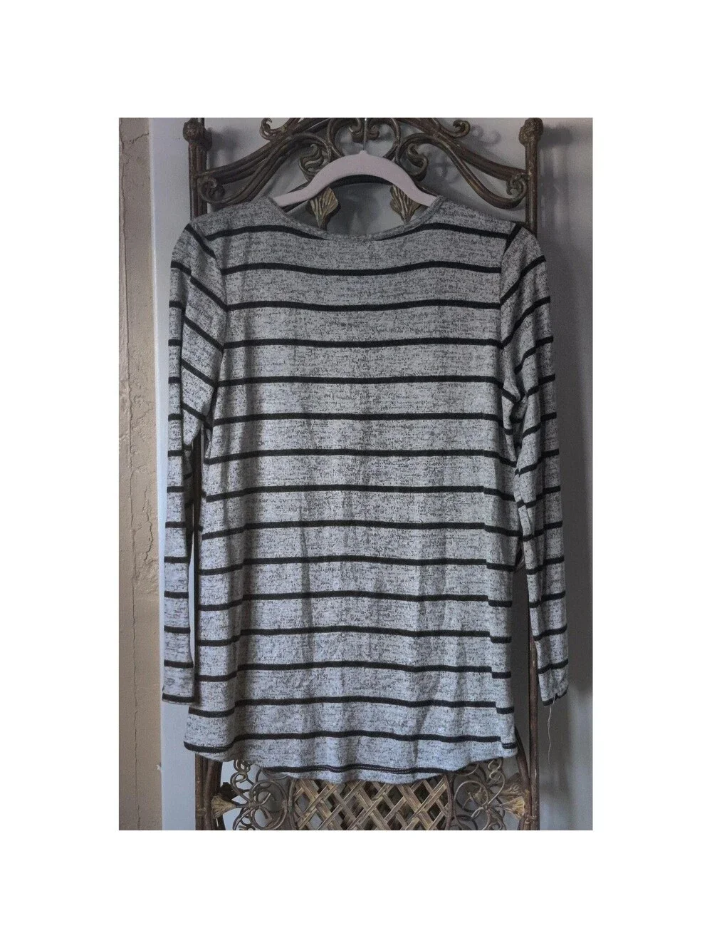 Arizona Jean Co Girls Plus Size L 14.5 16.5 Striped Long Sleeve Sequin Star Top